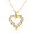 0.40ctw Diamond Heart Pendant with chain in 14k Yellow Gold