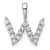 Rhodium Over 14K White Gold Lab Grown Diamond Letter W Initial Pendant