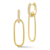 Rachel Zoe Oval CZ Shape Drop Earrings in 14K Gold Over Sterling Silver