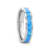 QUASAR Tungsten Wedding Band with Blue Green Opal Inlay 4mm