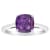 8mm Square Cushion Amethyst Rhodium Over Sterling Silver Ring