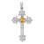 Rhodium Over 14K White Gold 5x3mm Oval Citrine Cross Pendant
