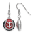 Rhodium Over Sterling Silver MLB LogoArt Minnesota Twins Enamel Earrings