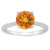 8mm Round Citrine and 1/10 ctw Diamond Rhodium Over Sterling Silver Ring