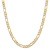 14K Yellow Gold 7.5mm Flat Figaro Chain Necklace