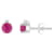 4mm Round Ruby with Diamond Accents 14k White Gold Stud Earrings