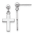 Rhodium Over 14k White Gold Polished Cross Dangle Earrings