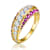 Ruby Color CZ Cocktail Ring In 14K Gold Over Sterling Silver