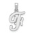 Rhodium Over 14k White Gold Polished Script Letter F Initial Pendant