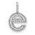 14K White Gold Diamond Lower Case Letter E Initial Pendant