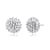 CZ Halo Stud Earrings In Sterling Silver