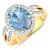 3.29 ctw Oval Blue Aquamarine and Diamond 14K Yellow Gold Split Shank
Halo Ring