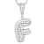 CZ Initial F Bubble Letter Pendant Necklace In Sterling Silver 1.52ctw