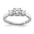 Rhodium Over 14K White Gold Lab Grown Diamond SI1/SI2, G H I, 3-Stone
Engagement Ring