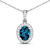 1.10ctw 14K White Gold Blue London Blue Topaz and White Diamond Pendant
with 18 inch Cable Chain