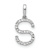 Rhodium Over 14k White Gold Diamond Letter S Initial Pendant