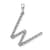 Rhodium Over 14K White Gold Diamond Letter W Initial Pendant