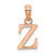 14k Rose Gold Polished Block Letter Z Initial Pendant