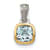 Rhodium Over Sterling Silver with 14k Accent Aquamarine Pendant