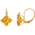 10K Yellow Gold Citrine and Diamond Princess Leverback Earrings 2.25ctw