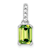 Rhodium Over 10k White Gold 1 ctw Peridot and Accent Diamond Pendant