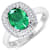 1.81ctw Green Emerald and Diamond 14K White Gold Halo Ring