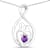 Purple Amethyst Mom and Child Rhodium Over Sterling Silver Heart Pendant
With Chain 0.14ct
