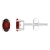 5x3mm Oval Garnet 14k White Gold Stud Earrings
