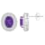 8x6mm Oval Amethyst And White Topaz Accent Rhodium Over Sterling Silver
Double Halo Stud Earrings