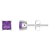 4mm Princess Cut Amethyst 14k White Gold Stud Earrings