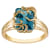 10K Yellow Gold Rectangular Octagonal London Blue Topaz Medusa Ring 3.3ctw