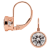 White Cubic Zirconia 14k Rose Gold Earrings With Velvet Gift Box 2.00ctw