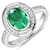 1.75ctw Green Emerald and Diamond 14K White Gold Halo Ring