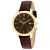 Christian Van Sant Women's Octave Slim Brown Dial, Yellow Bezel, Brown
Leather Strap Watch