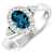 Oval London Blue Topaz and Diamond 14K White Gold Halo Ring 0.97 ctw