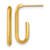 14k Yellow Gold 3/4 inch Polished Knife Edge Oval J-Hoop Earrings