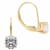 White Cubic Zirconia 14k Yellow Gold Earrings With Velvet Gift Box 1.50ctw