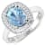 1.56ctw Blue Aquamarine and Diamond 14K White Gold Halo Ring