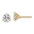 14K Yellow Gold Lab Grown Diamond 2ct. VS/SI GH+, 3 Prong Stud Earrings