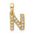 14K Yellow Gold Diamond Letter N Initial with Bail Pendant