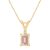 7x5mm Emerald Cut Morganite with Diamond Accent 14k Yellow Gold Pendant
With Chain
