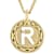 Cardano Initial R Pendant Necklace In 18K Gold Over Bronze