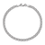 Rhodium Over 14k White Gold 3.5mm Solid Double Link Charm Bracelet