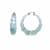14K Yellow Gold Over Sterling Silver Bamboo Acrylic Hoops in Teal Ombre