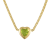 14K Yellow Gold Over Sterling Silver Peridot Heart Curb Chain Necklace 1.0ctw