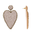 Off Park® Collection, Light Pink Seed Beaded Heart Drop Earring.