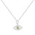 Peridot and Moissanite Rhodium Over Sterling Silver Evil Eye Necklace