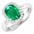 1.96ctw Green Emerald and Diamond 14K White Gold Halo Ring