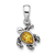 Rhodium Over Sterling Silver Antiqued Crystal Nov Birthstone Turtle Pendant