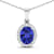 Tanzanite and White Diamond 14K White Gold Pendant with 18 inch Cable
Chain 1.60ctw